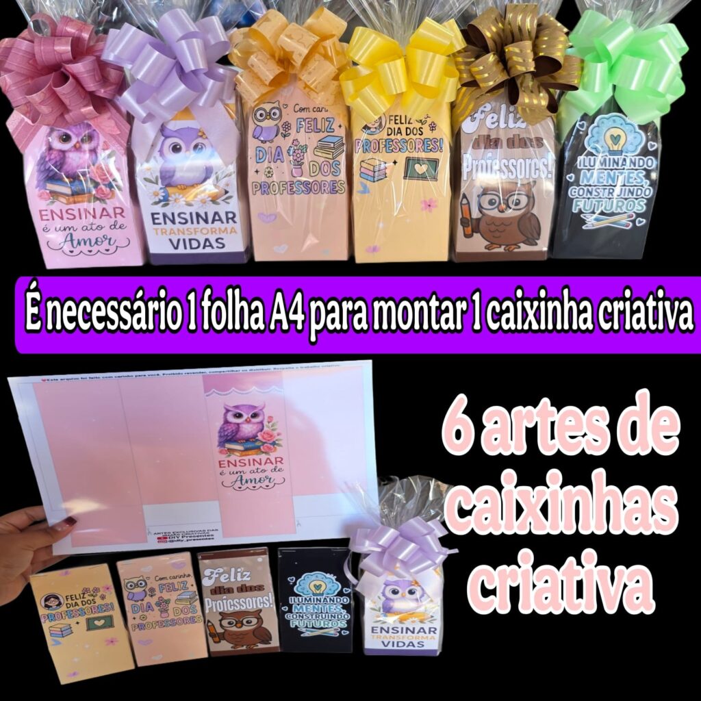 Dia dos Professores - COMBO 6 ARTES DE CAIXINHAS - Imagem 1