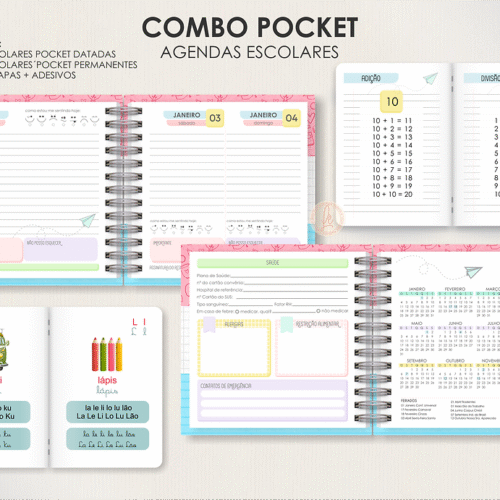 COMBO AGENDAS ESCOLARES POCKET