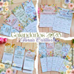 Kit Digital Calendários Cristãos Florais