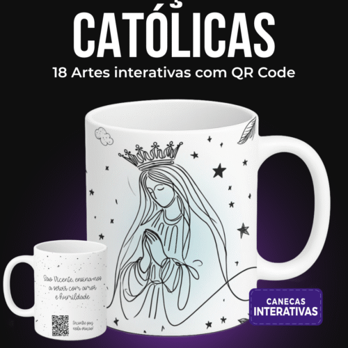 Arte para Canecas - Religiosa com QR Code