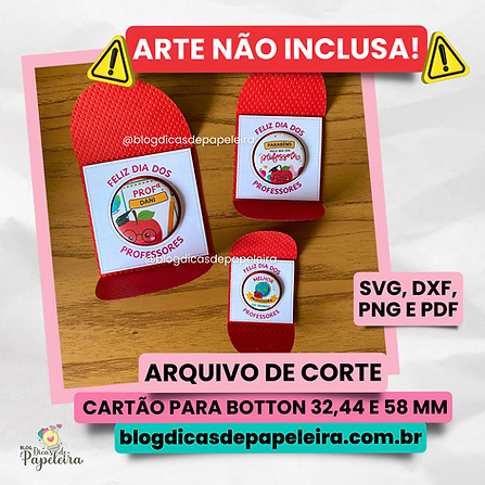 Cartão para Botton 32, 44 e 58mm - Arte não inclusa