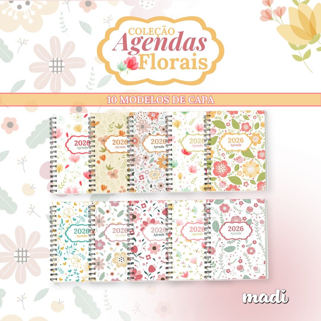 Coleção Agendas Florais 2026 Coleção Agendas Florais 2026 - Imagem 1