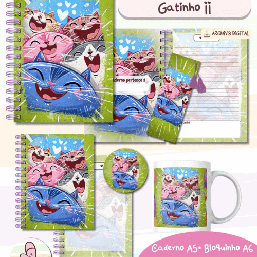 Combo caderno Gatinhos II