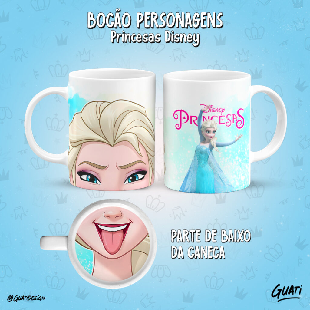 Arte Caneca Bocão Princesas - Imagem 4