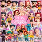 Kit Digital Guerreiras do K-POP Cute Imagens PNG e Fundos