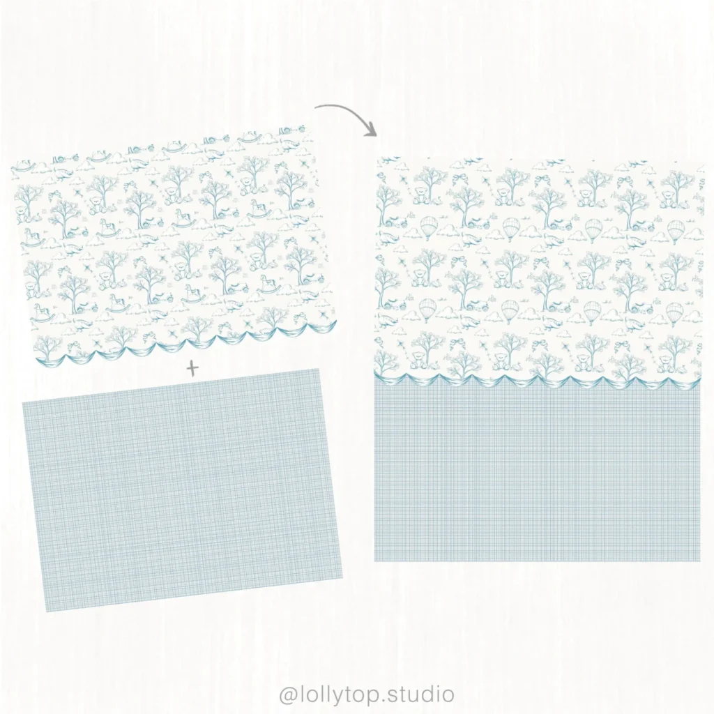 Kit Digital Toile de jouy – Brinquedos – azul - Imagem 2