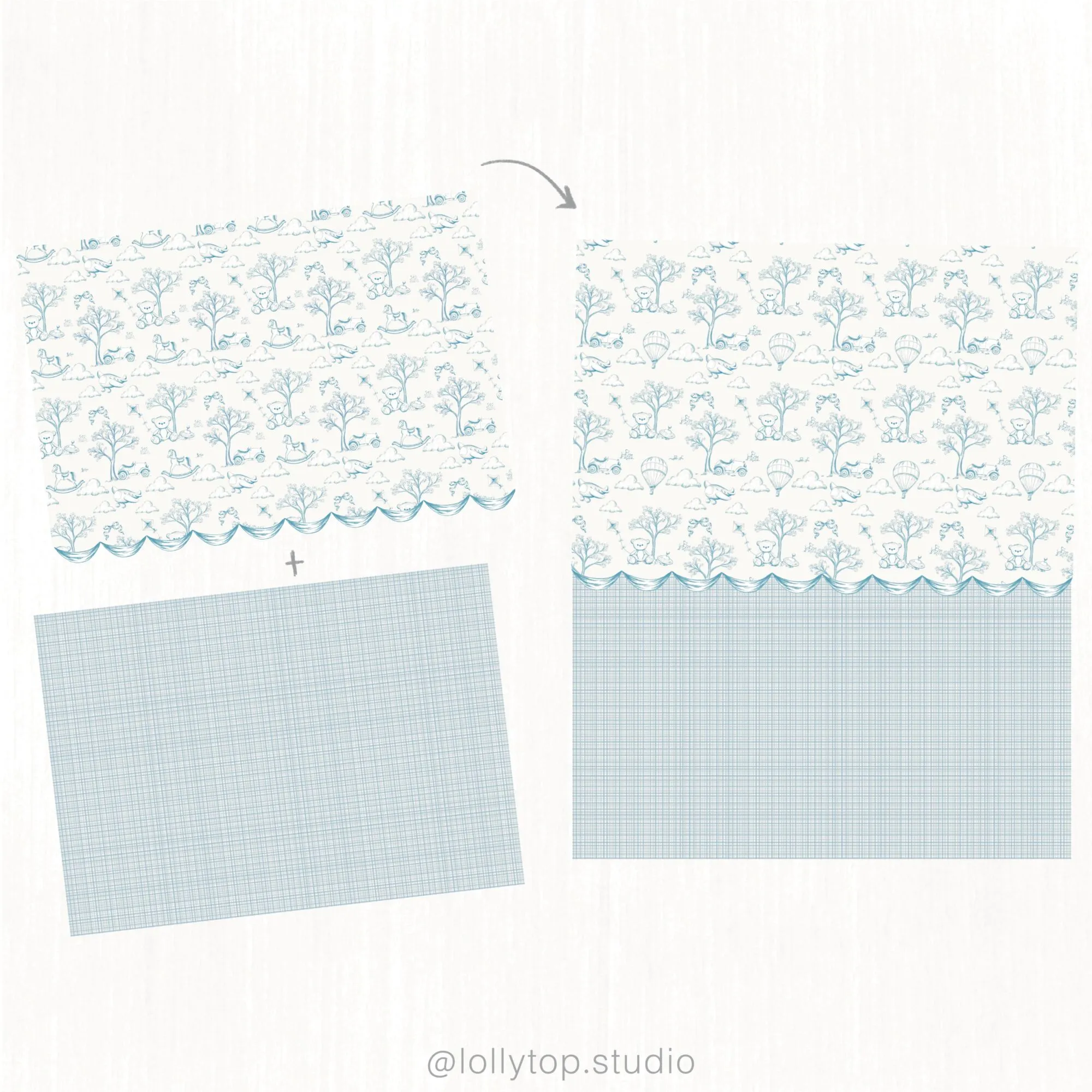 Ilustracao_Sem_Titulo-10 Kit Digital Toile de jouy – Brinquedos – azul - Imagem 2