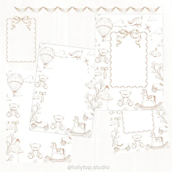 Ilustracao_Sem_Titulo-12 Kit Digital Toile de jouy – Brinquedos – beige - Imagem 4