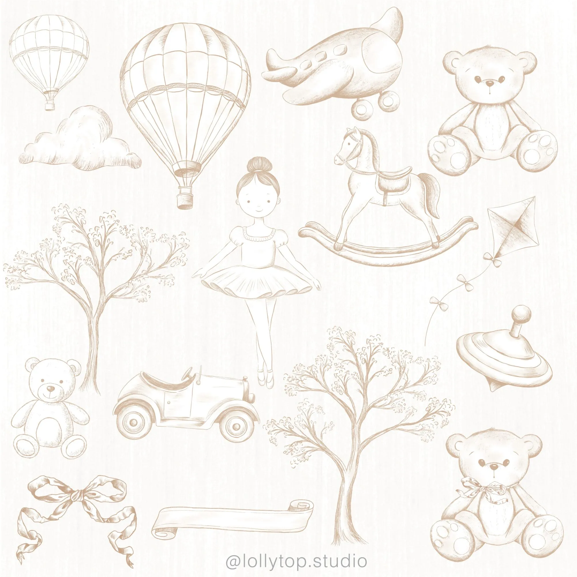 Ilustracao_Sem_Titulo-8-1 Kit Digital Toile de jouy – Brinquedos – beige - Imagem 5