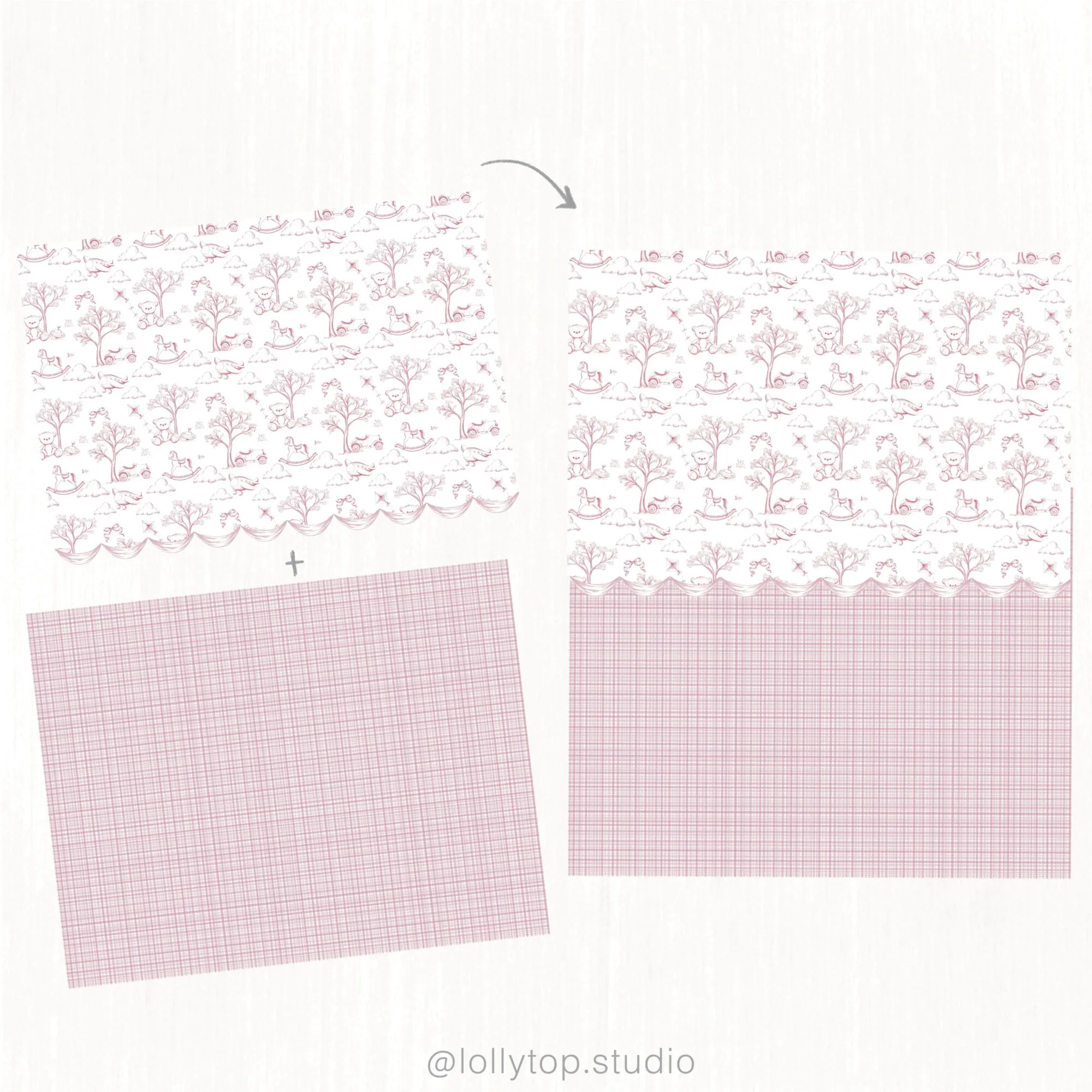 Ilustracao_Sem_Titulo-8 (1) Kit Digital Toile de jouy – Brinquedos – Rosa - Imagem 2