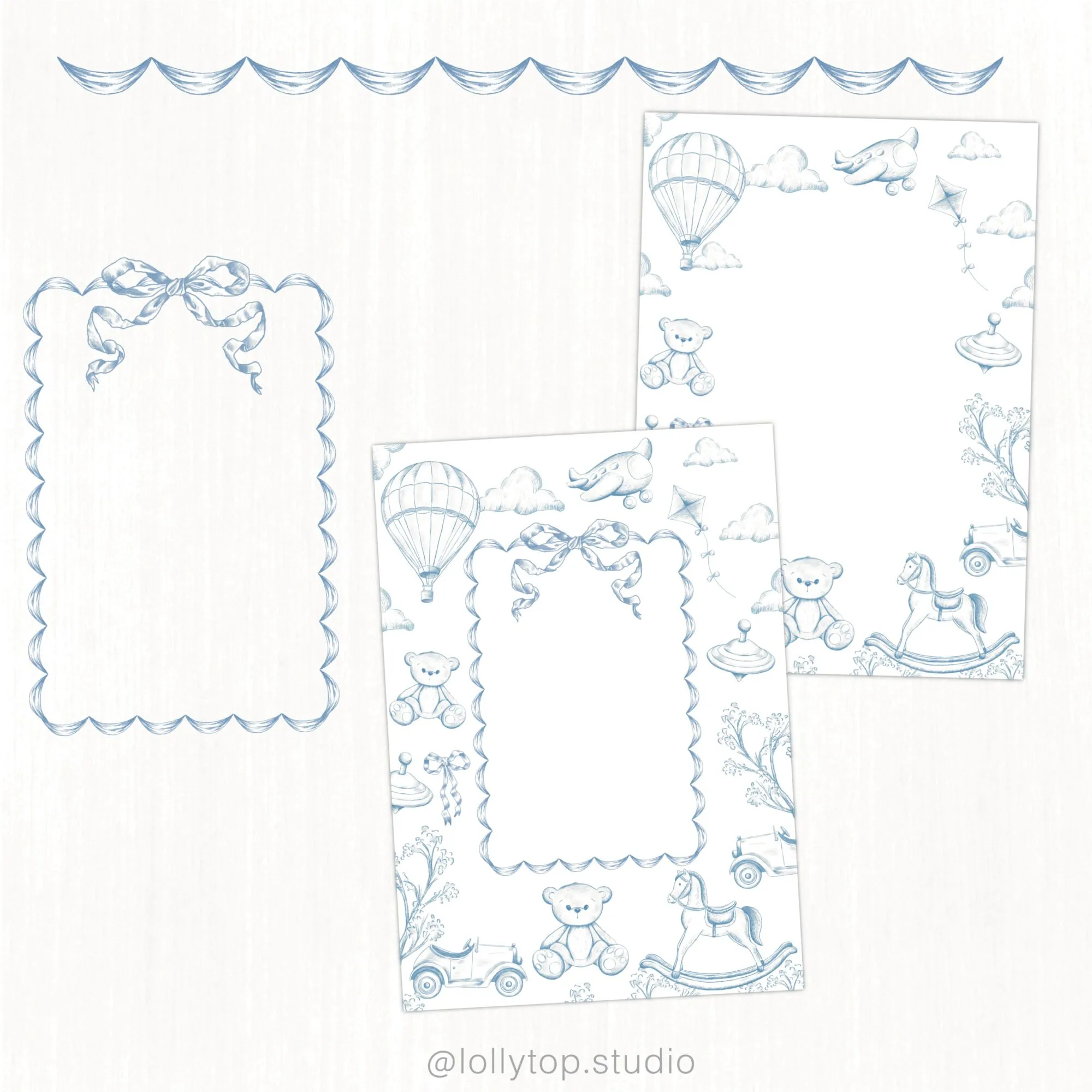 Ilustracao_Sem_Titulo-8 Kit Digital Toile de jouy – Brinquedos – azul - Imagem 4