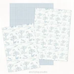 Kit Digital Toile de jouy – Brinquedos – azul - Imagem 3