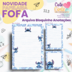 Kit Papelaria Fofa Stitch - Arquivo Digital