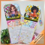 4 Modelos de marca páginas com calendário – Meninas 2026 - Imagem 2