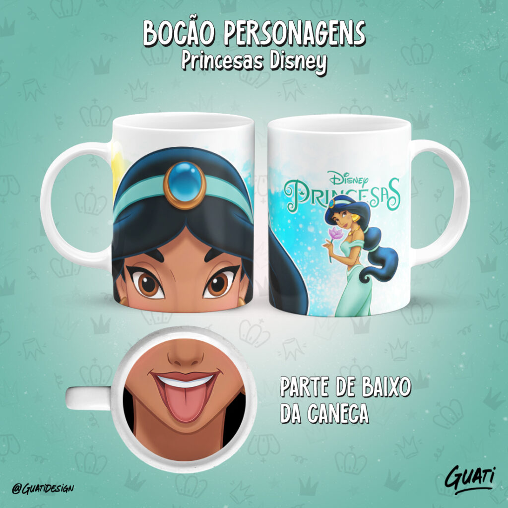 Arte Caneca Bocão Princesas - Imagem 12
