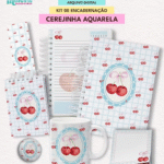 KIT DE ENCADERNAÇÃO | COLEÇÃO CEREJINHAS AQUARELA