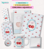 KIT DE ENCADERNAÇÃO | COLEÇÃO CEREJINHAS AQUARELA
