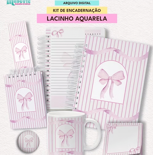 KIT DE ENCADERNAÇÃO | COLEÇÃO LACINHO AQUARELA