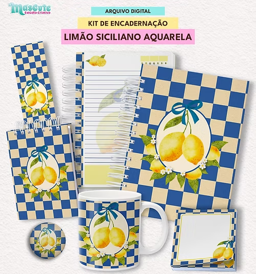 KIT DE ENCADERNAÇÃO | COLEÇÃO LIMÃO SICILIANO AQUARELA