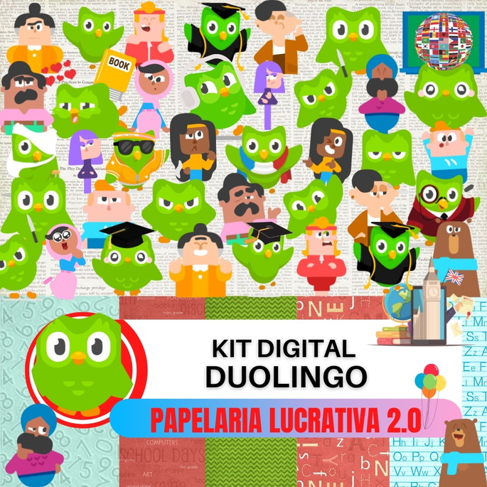 Kit Duolingo PACK Devocional Infantil A5+Bloquinho A6 N5 - Imagem 1