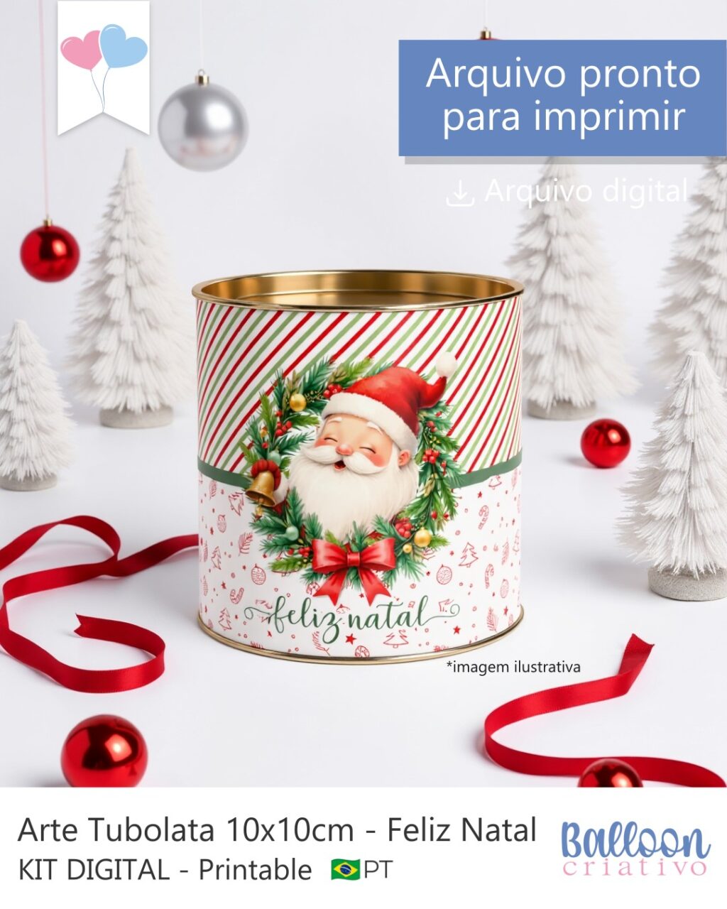 Arquivo Digital Tubolata 10x10cm - Feliz Natal - Imagem 1