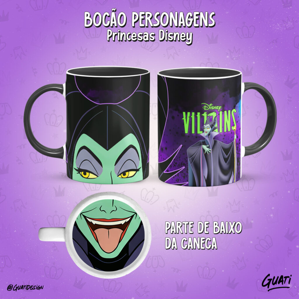 Arte Caneca Bocão Princesas - Imagem 5