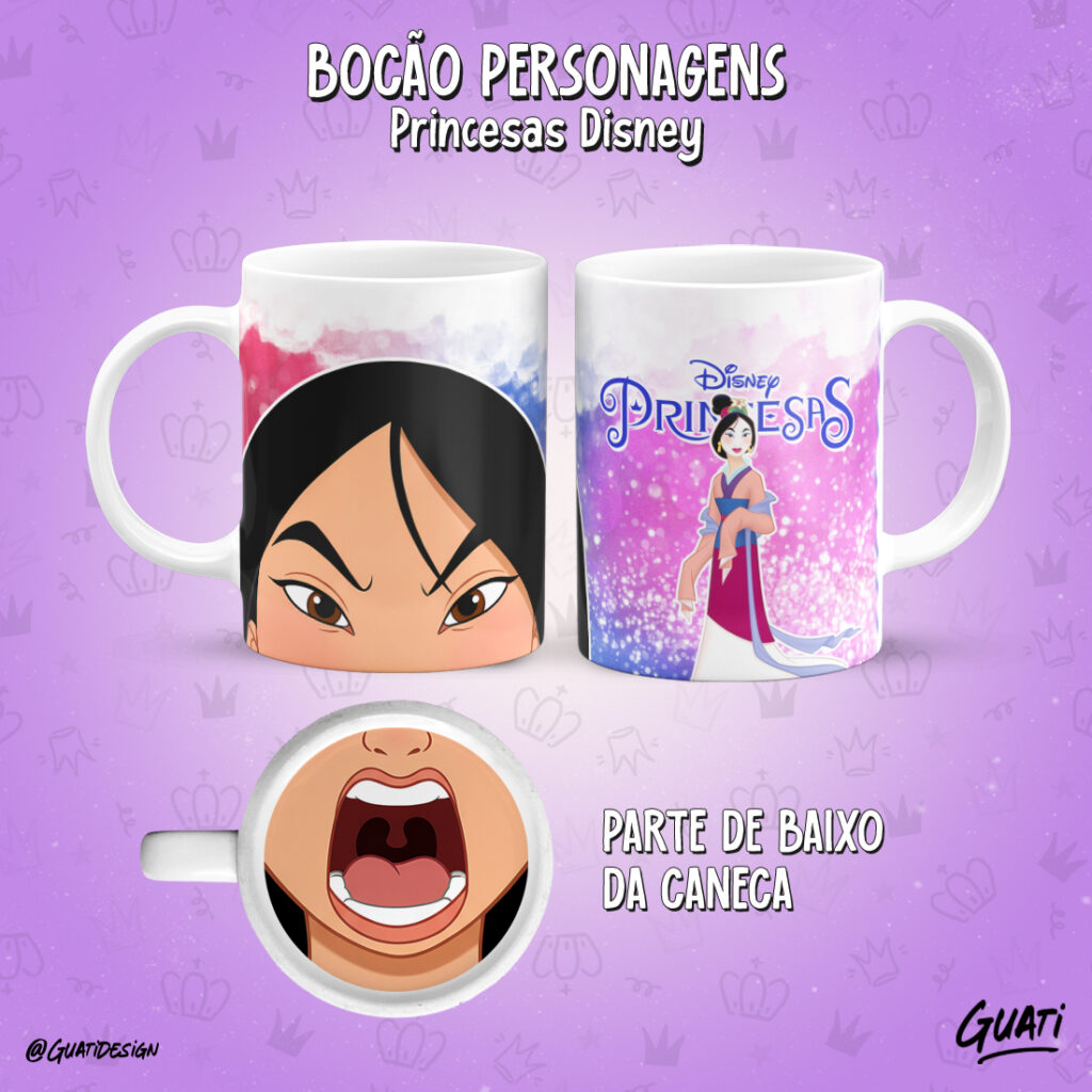 Arte Caneca Bocão Princesas - Imagem 6
