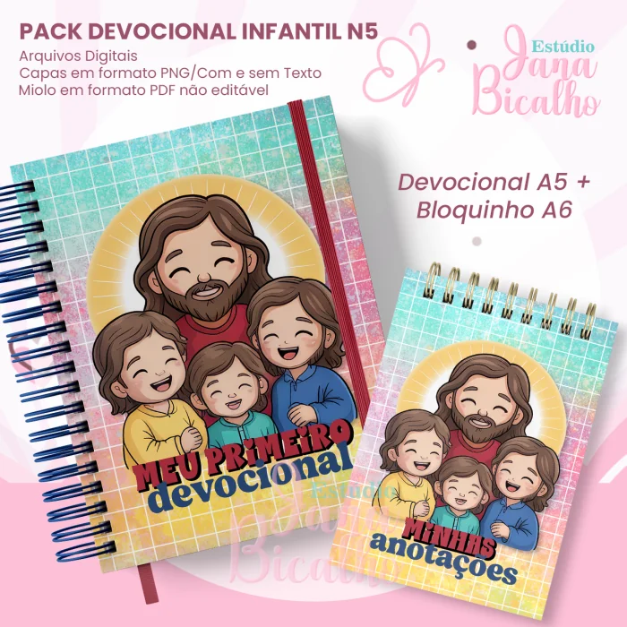 PACK Devocional Infantil A5+Bloquinho A6 N5 PACK Devocional Infantil A5+Bloquinho A6 N5 - Imagem 1