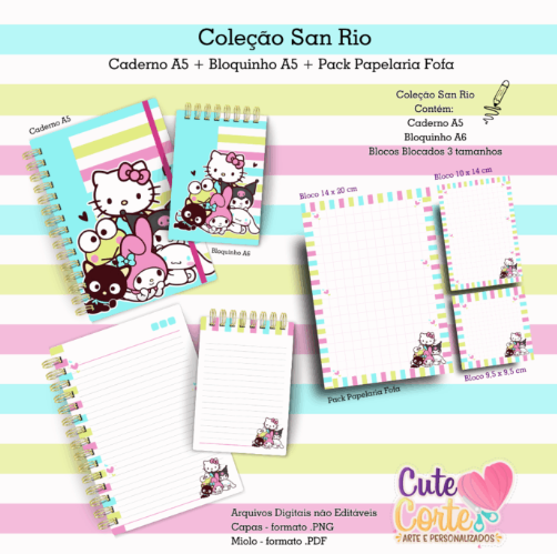 Coleção San Rio Papelaria Fofa - Arquivo Digital