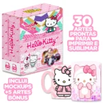 Pacotinho de Artes Hello Kitty para Sublimação de Canecas
