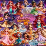 Princesas Disney Halloween Cute - 230 Imagens PNG
