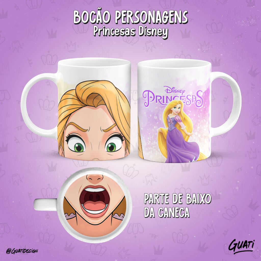 Arte Caneca Bocão Princesas - Imagem 7