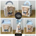 CHÁ DE BEBE URSINHO AZUL E MARFIM  - Coletiva Festa Pronta