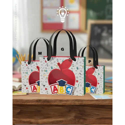 ARQUIVO DE CORTE TRIO SACOLAS ABC COM ACETATO (STUDIO, PDF E SVG)