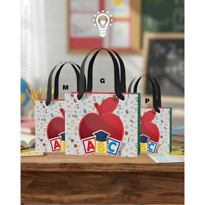 SACOLA ABC ARQUIVO DE CORTE TRIO SACOLAS ABC COM ACETATO (STUDIO, PDF E SVG) - Imagem 1