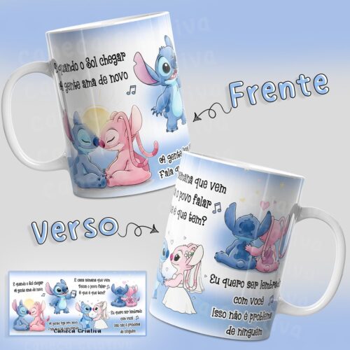 Arte Avulsa – Stitch e Angel – O Que É Que Tem – Versão Femina e Masculina