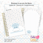 Dia dos Professores - COMBO Ensinar é um Ato de Amor - Caderno A5 Bloquinho A6 + Pack Papelaria Fofa - Imagem 2