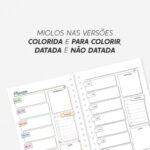 SUPER COMBO Planner Slim para Colorir 2026 | Color.me - Imagem 2