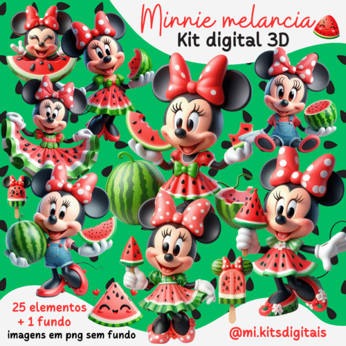KIT DIGITAL - Minnie Melancia
