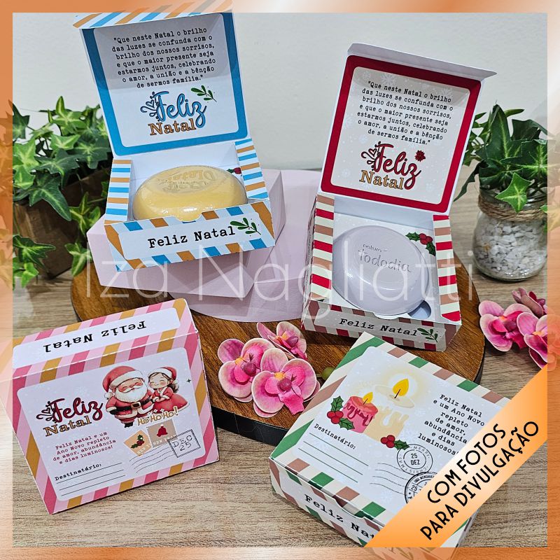 4 Caixinhas para sabonete, todo dia natura – Natal 4 Caixinhas para sabonete, todo dia natura – Natal - Imagem 1