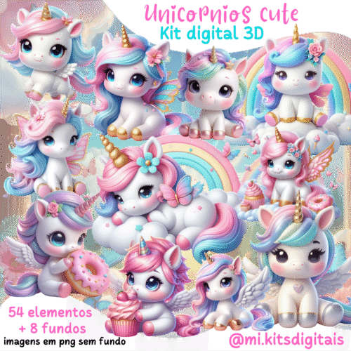 KIT DIGITAL Unicórnio cute