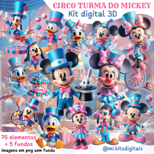 KIT DIGITAL Circo Turma do Mickey 3D