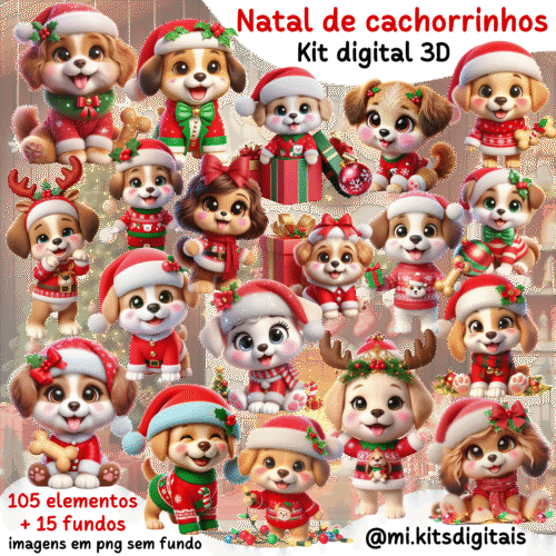 KIT DIGITAL Natal de Cachorrinhos