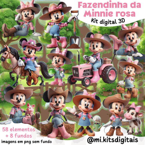 KIT DIGITAL Fazendinha da Minnie Rosa