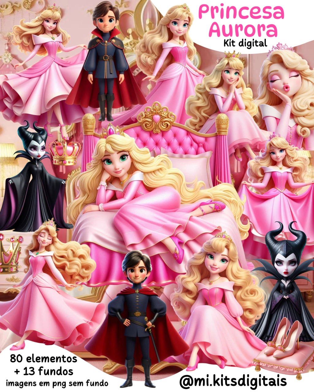 81 - Princesa Aurora KIT DIGITAL Princesa Aurora - Imagem 1