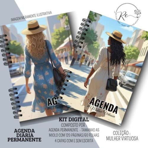 KIT DIGITAL AGENDA PERMANENTE DIÁRIA – DA MUHER VIRTUOSA