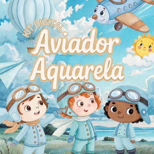 KIT DIGITAL AVIADOR AQUARELA