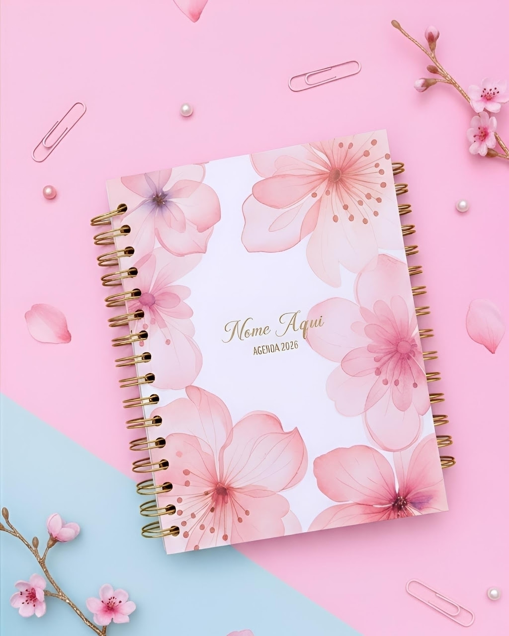 Agenda Dupla Especial Flowers Agenda Dupla Especial 2026 – Flowers - Imagem 1
