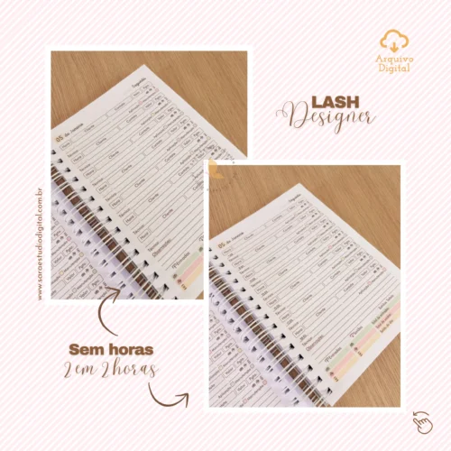 Agendamentos Lash Designer 2026 – 8 cores