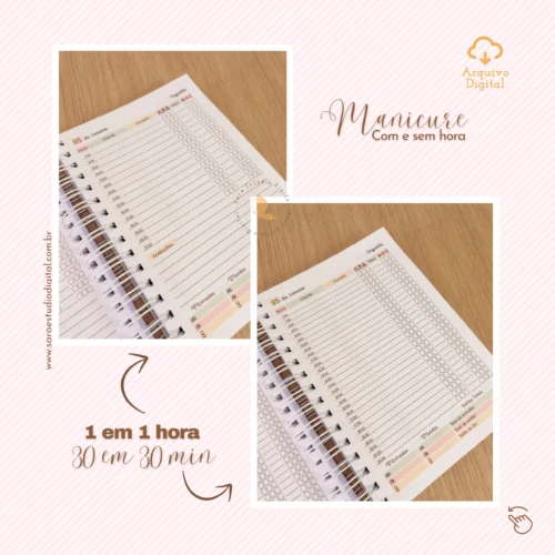 Agendamentos Manicure 2026 – 8 cores
